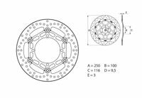 BREMBO Serie Oro remschijf, remschijven voor de moto, zwevend 78B40810