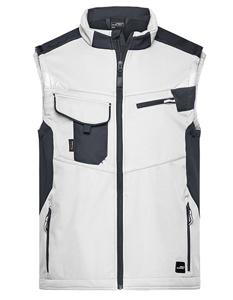 James & Nicholson JN845 Workwear Softshell Vest -STRONG- - White/Carbon - 3XL