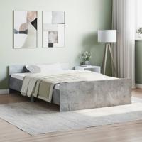 Bedframe met hoofd- en voeteneinde betongrijs 120x200 cm
