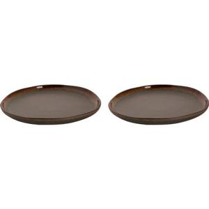 Palmer Bord David Mucky 22 cm Bruin Stoneware 2 stuks