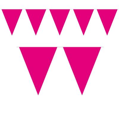 1x Mini vlaggenlijn versiering magenta 300 cm