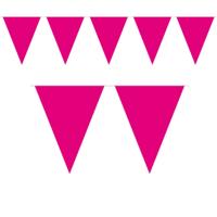 1x Mini vlaggenlijn versiering magenta 300 cm