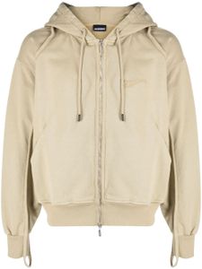 Jacquemus hoodie Clay en coton biologique à fermeture zippée - Tons neutres