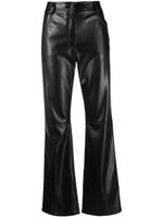 MSGM pantalon en cuir artificiel à coupe droite - Noir - thumbnail