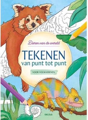 Deltas Tekenen van punt tot punt voor volwassenen Dieren van de wereld