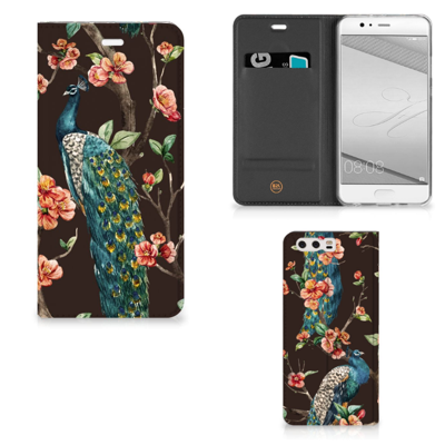 Huawei P10 Plus | Hoesje maken | Pauw met Bloemen
