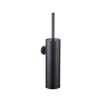Fortifura Calvi toiletborstelhouder - gesloten model - wand - rond - mat zwart SW1111541