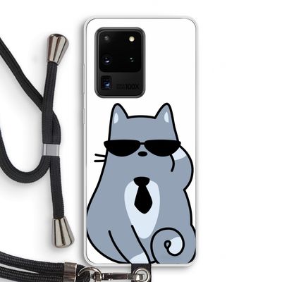 Cool cat: Samsung Galaxy S20 Ultra Transparant Hoesje met koord