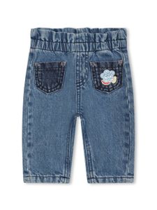 Kenzo Kids pantalon cargo en jean à logo appliqué - Bleu