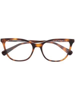 Longchamp lunettes de vue à monture papillon - Marron