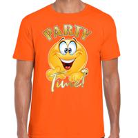 Bellatio Decorations Foute party t-shirt voor heren - Party Time - oranje - carnaval/themafeest 2XL  -