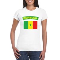 T-shirt met Senegalese vlag wit dames 2XL  -