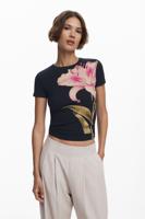 Orchidee T-shirt met korte mouwen - BLACK - M