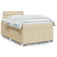 Boxspring met matras stof crèmekleurig 120x200 cm