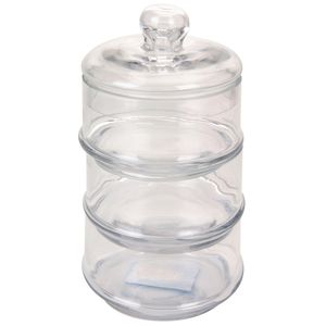 Glazen voorraadpot/snoeppot/bonbonniere - 3 lagen - 13 x 21 cm   -