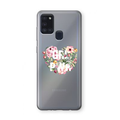 GRL PWR Flower: Samsung Galaxy A21s Transparant Hoesje