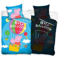Peppa Pig Dekbedovertrek - Eenpersoons - 140x200 cm - Kussensloop 60x70 cm - Katoen - Big Balloon - Glow In The Dark - thumbnail