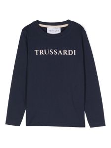 TRUSSARDI JUNIOR sweat en coton à logo floqué - Bleu