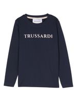 TRUSSARDI JUNIOR sweat en coton à logo floqué - Bleu - thumbnail