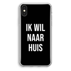Ik wil naar huis - Zwart: iPhone X Transparant Hoesje