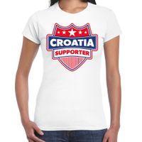 Kroatie / Croatia schild supporter t-shirt wit voor dames - thumbnail