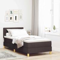Boxspringbed met matras met matras Donkerbruin 90 x 190 cm Stof
