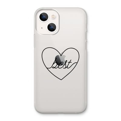 Best heart black: iPhone 13 Transparant Hoesje