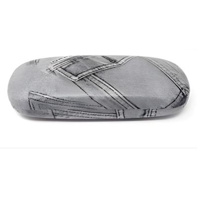 Brillenkoker Jeans - grijs - universeel - hard kunststof - bril beschermen