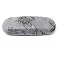 Brillenkoker Jeans - grijs - universeel - hard kunststof - bril beschermen