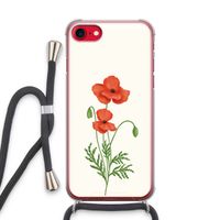 Red poppy: iPhone SE 2020 Transparant Hoesje met koord