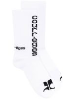 Courrèges chaussettes à logo brodé - Blanc