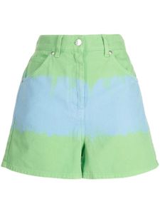 MSGM short en jean à effet taches de peinture - Vert