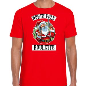 Fout Kerstshirt / outfit Northpole roulette rood voor heren