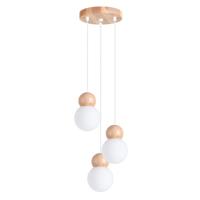 Hanglamp PEKKA 3P wit/natuurlijk hout