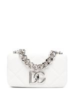 Dolce & Gabbana sac porté épaule matelassé à plaque logo - Blanc