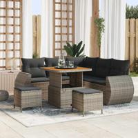 Tuinbankenset 8 pcs Grijs poly rattan