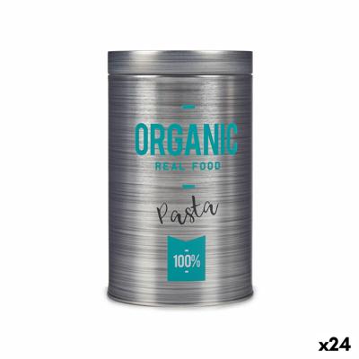 Tin Organic Pasta Grijs Blik 10,4 x 18,2 x 10,4 cm (24 Stuks)