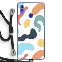 Memphis Shapes Blue: Honor Note 10 Transparant Hoesje met koord