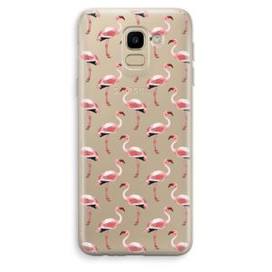 Flamingoprint groen: Samsung Galaxy J6 (2018) Transparant Hoesje
