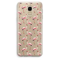 Flamingoprint groen: Samsung Galaxy J6 (2018) Transparant Hoesje