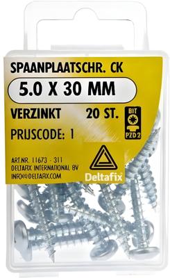 Spaanpl.schr. ck 5.0x30mm 20st - Deltafix