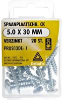 Spaanpl.schr. ck 5.0x30mm 20st - Deltafix