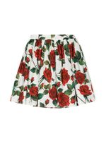 Dolce & Gabbana Kids jupe plissée à fleurs - Blanc