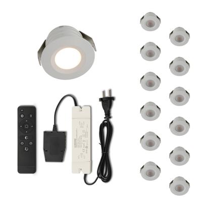 Set LED-inbouwspot met afstandsbediening Valdeno wit 3W dimbaar IP44 1-12 stuks