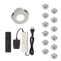 Set LED-inbouwspot met afstandsbediening Valdeno wit 3W dimbaar IP44 1-12 stuks