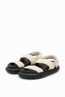 Sandalen gehaakte bandjes plateauzool - BLACK - 40