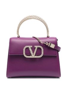 Valentino Garavani sac à main VSling en cuir à ornements en cristal - Violet