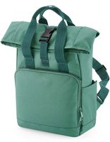Atlantis BG118S Recycled Mini Twin Handle Roll-Top Backpack - Sage-Green - 23 x 32 x 11 cm