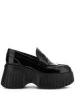 Hogan mocassins H-Stripes à plateforme - Noir