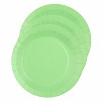 Santex Bordjes karton - 30x - rond - mintgroen - 22 cm - feestbordjes